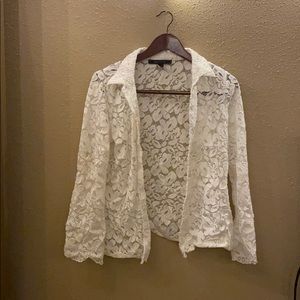 BCBG Lace Button-Down